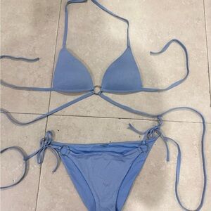 Calzedonia Triangle Ring Detail blue/purple Women's Bikini Set Size Small